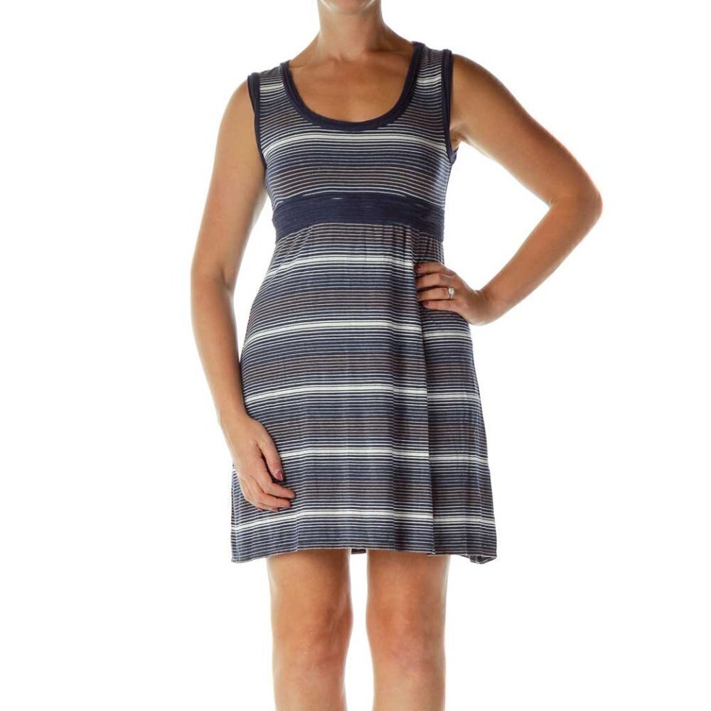Max Studio Navy Striped Dress